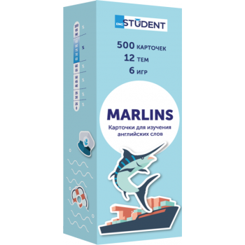 Карточки для изучения английских слов 500 карточек Marlins